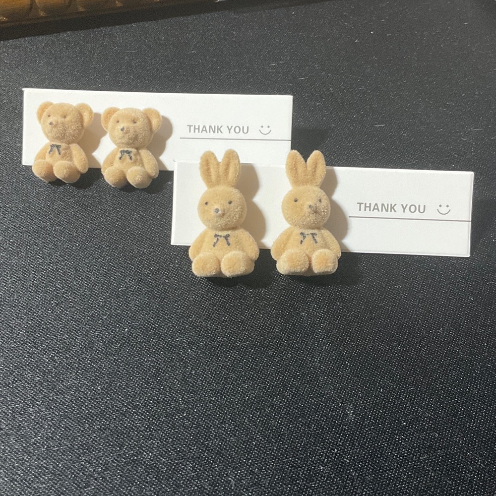 1pc Adorable Tan Bunny or Bear Earrings